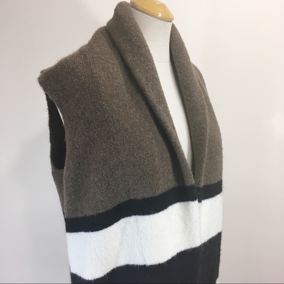LOFT Wool Alpaca Long Open Cardigan Sweater Vest